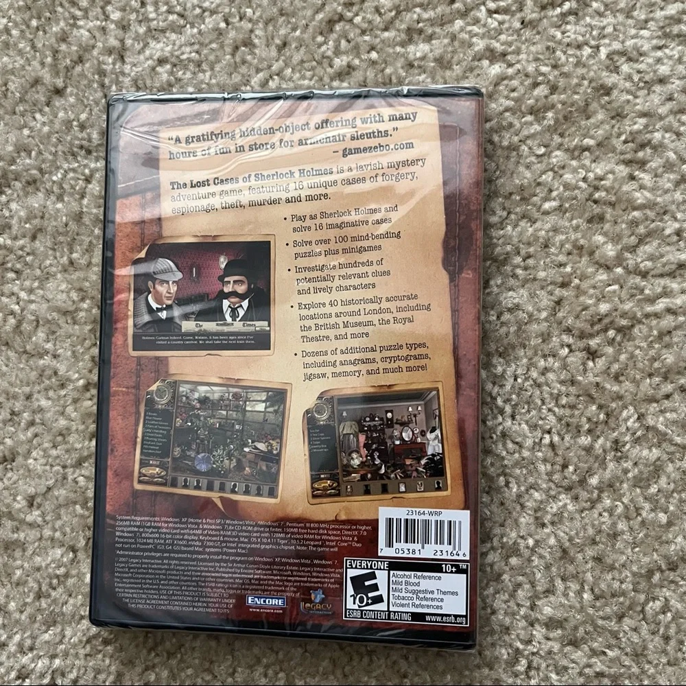 The Lost Cases of Sherlock Holmes (PC/Mac CD-ROM) Sealed Detective Search Game